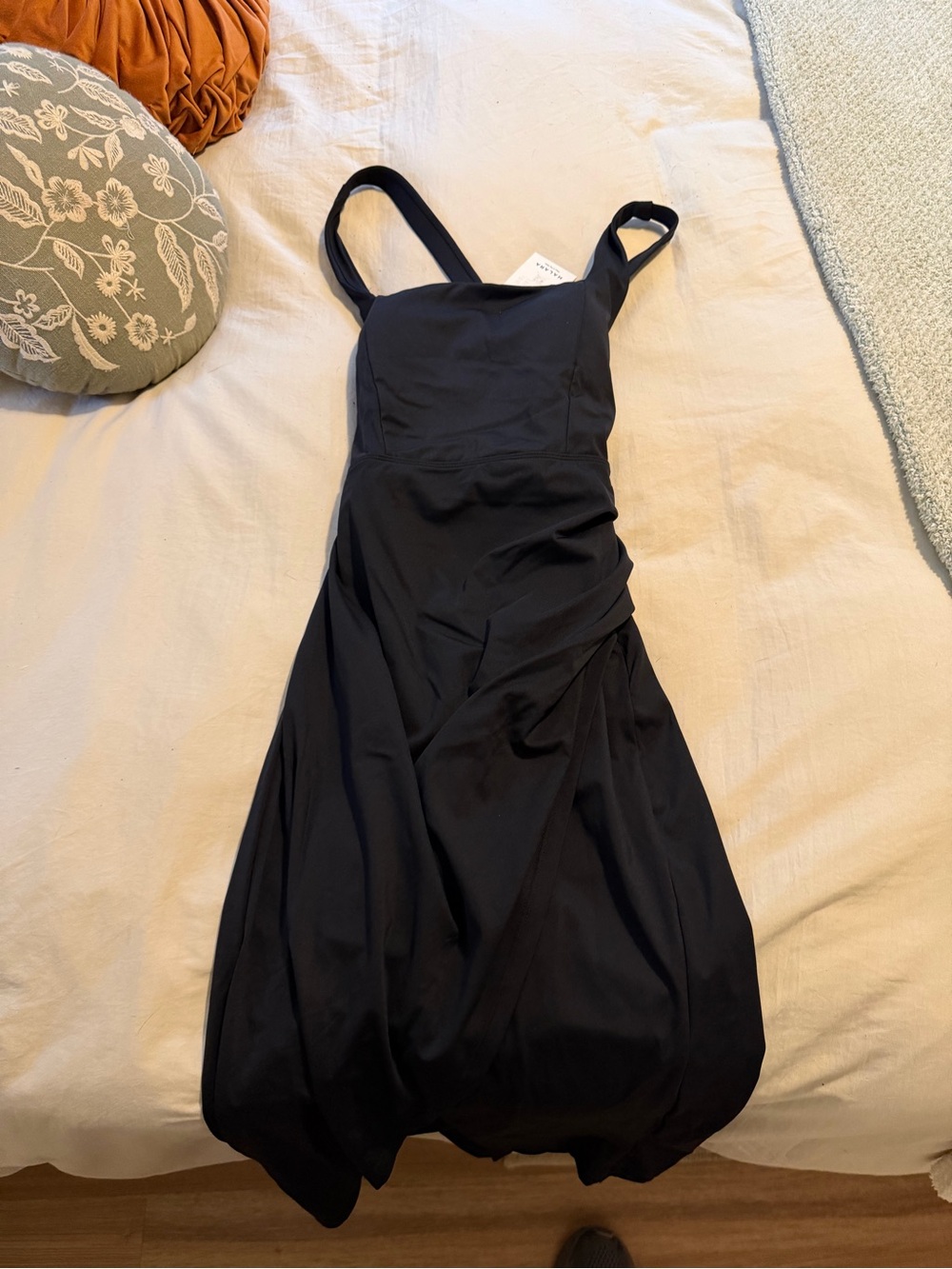 Halara ruched split asymmetric midi dress